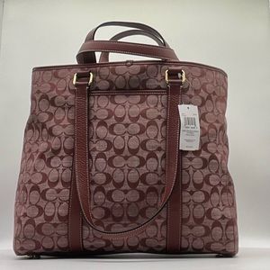 Coach Hudson Double Handle Tote in Chambray Wine NWT
